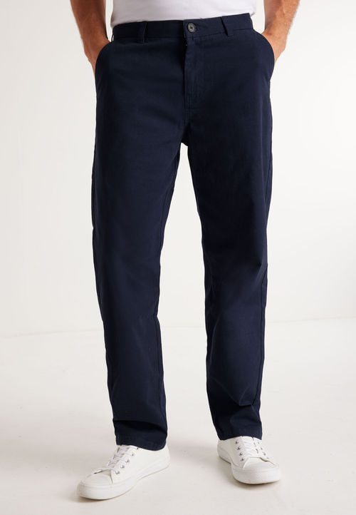 Mens Navy Straight Chino...