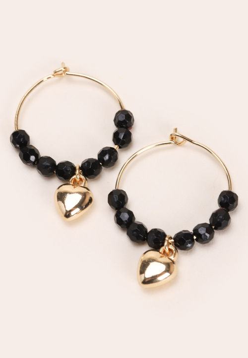 Womens Black Beaded Gold...