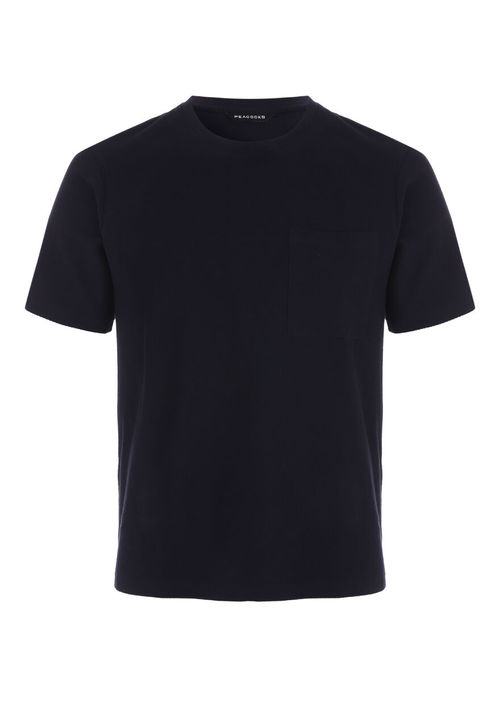 Mens Navy Textured T-Shirt