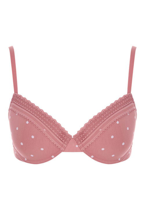 Womens Pink & White Polka Dot...