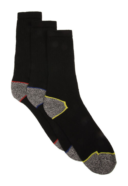 Mens 3pk Black Work Socks