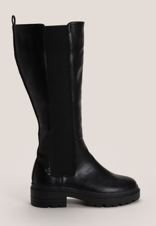 Womens Black Chunky Knee High...