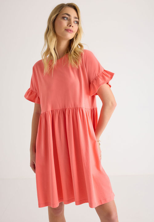 Womens Coral Frill Sleeve...