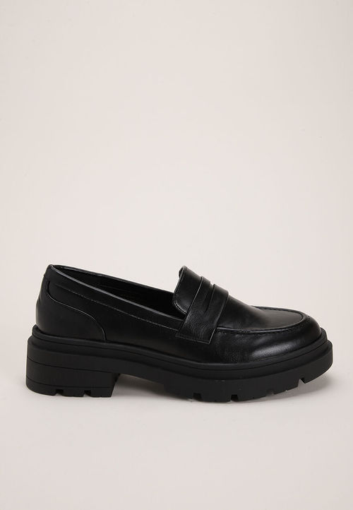 Womens Chunky Black Loafer