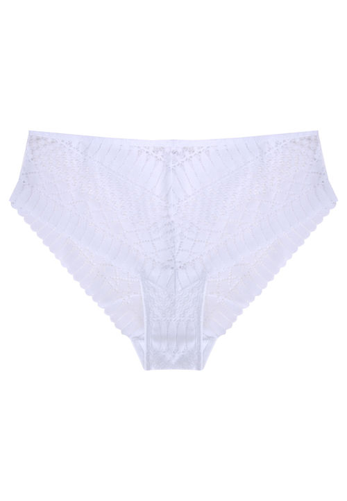 Womens White Geo Lace Briefs