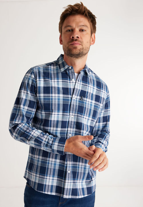 Mens Navy & White Check...