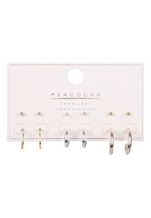 Womens 6pk Hoop and Stud...