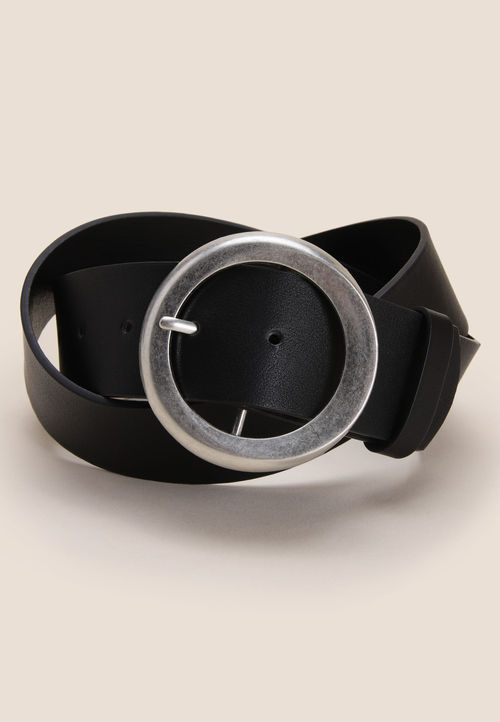 Womens Black Circle Buckle...