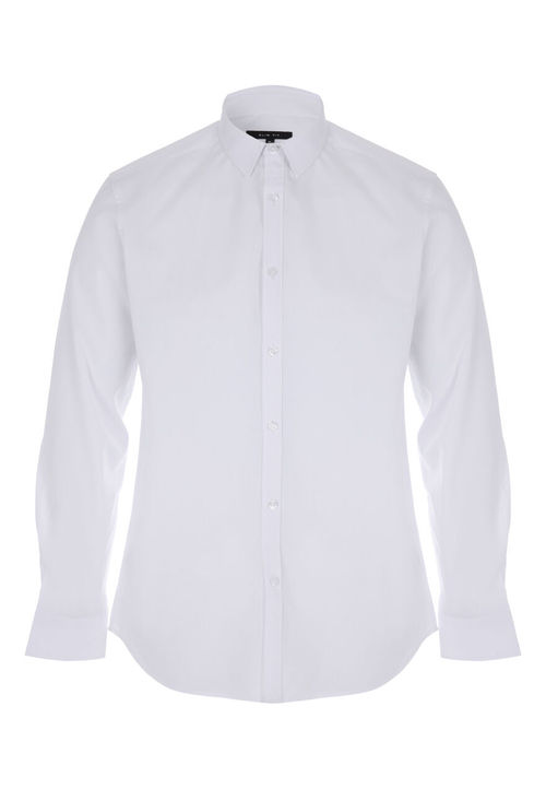 Mens White Slim Fit Long...