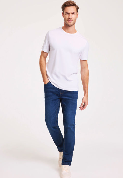 Mens Dark Blue Stretch Slim...