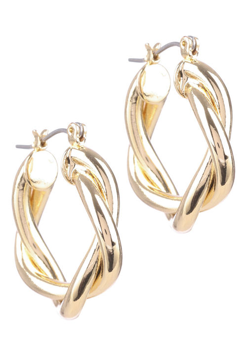 Womens Gold Twist Style Hoop...