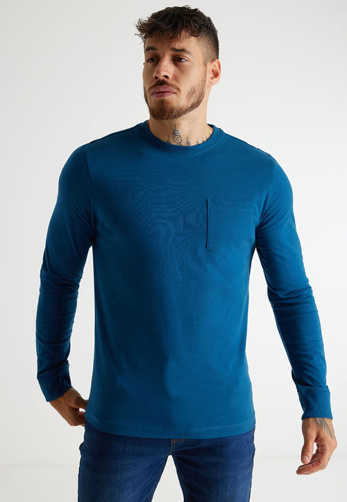 Mens Dark Blue Long Sleeve...