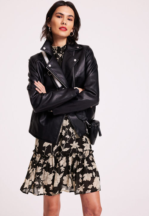 Womens Black Biker Jacket