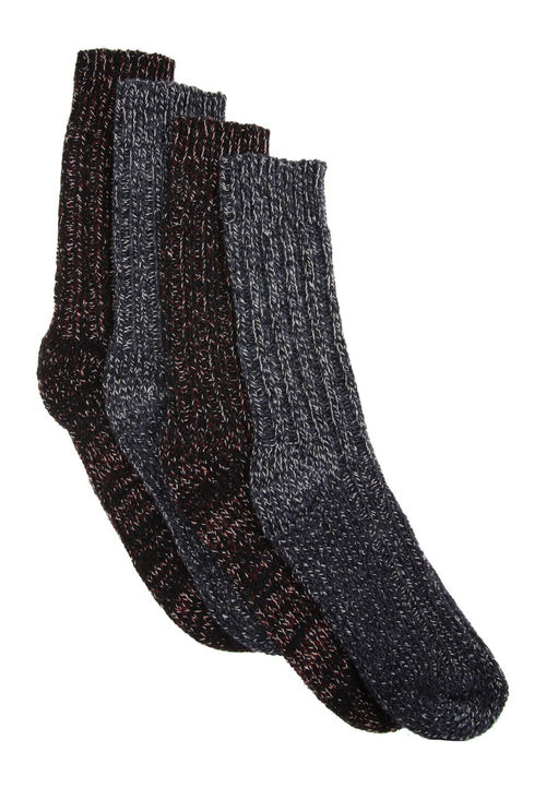 Mens 2pk Burgundy Chunky Socks