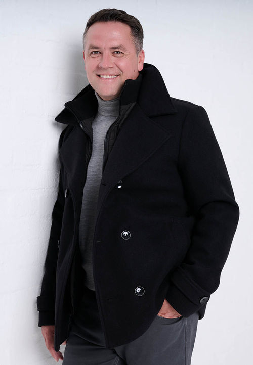 Mens Classic Black Peacoat