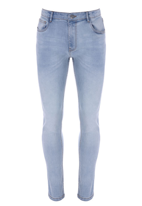 Mens Light Blue Stretch Slim...