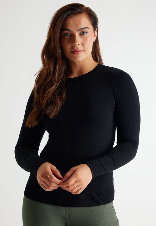 Womens Black Long Sleeve...