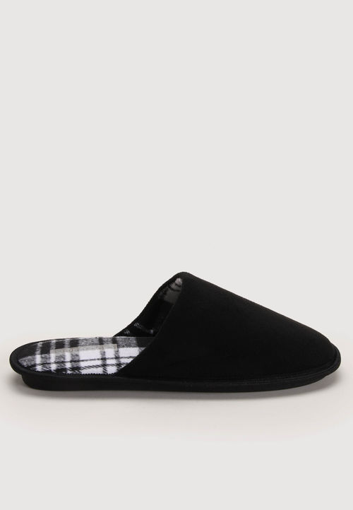 Mens Check Lined Black Mule...