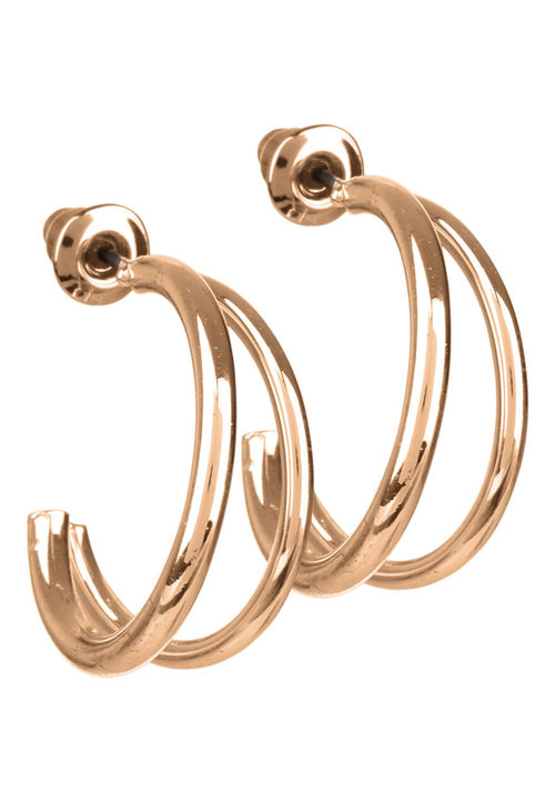 Womens Gold Double Hoop...