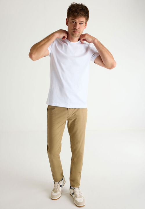 Mens Tan Slim Chino Trousers