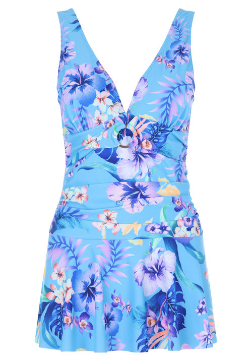 Womens Blue Tropical Swim...