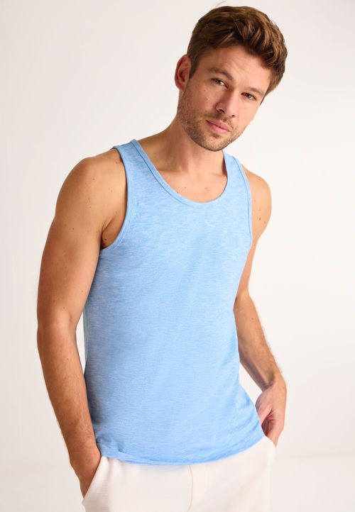 Mens Light Blue Textured Vest