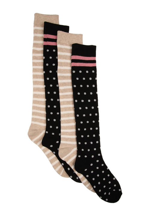 Womens 2pk Black Spot &...