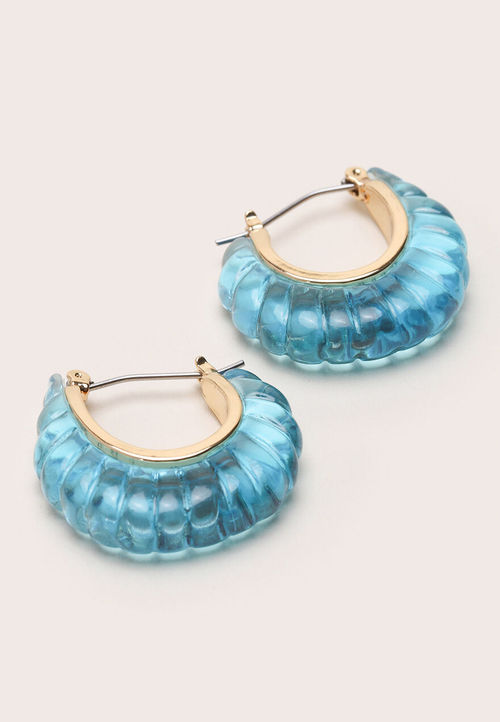 Womens Turquoise Resin Hoop...