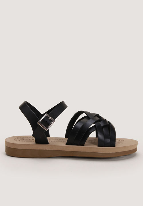 Womens Black Comfort Sandals