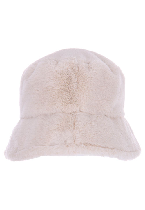 Womens Cream Faux Fur Bucket...