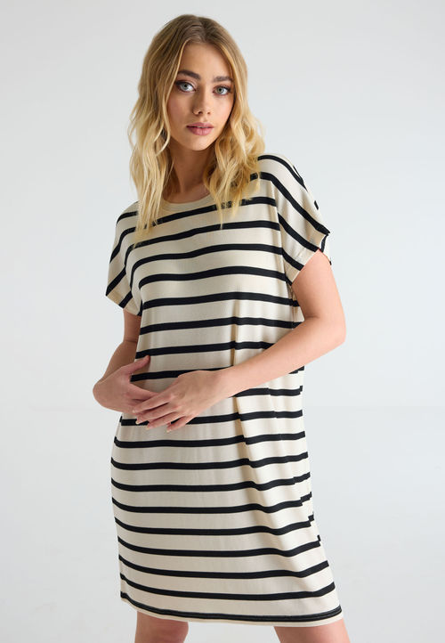 Womens Cream & Black Stripe...