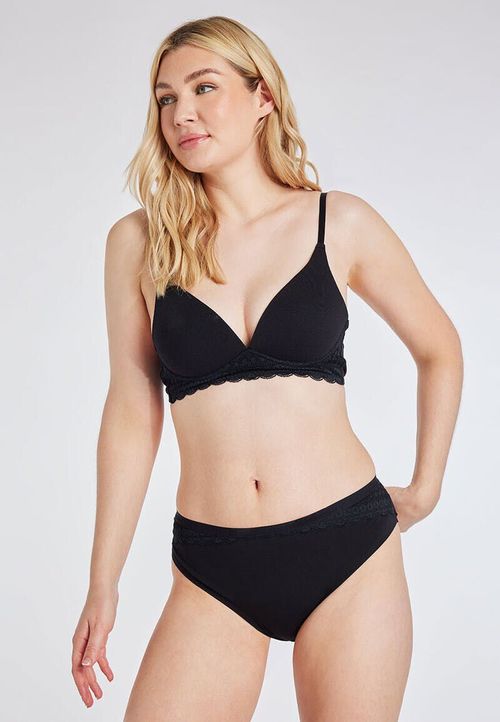 Womens Black Comfort Plunge...