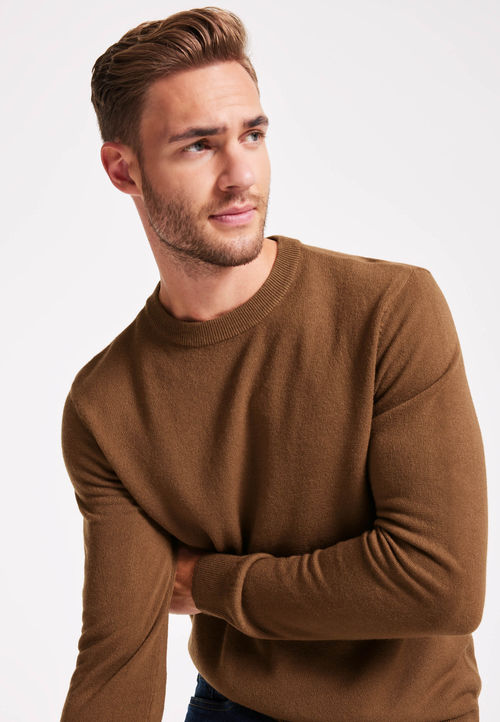 Mens Tan Soft Touch Crew Neck...