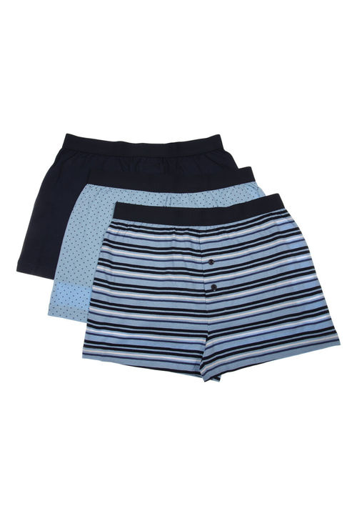 Mens Blue Geo Loose Fit Boxer...