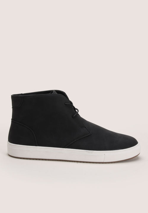 Mens Plain Black Lace Up...