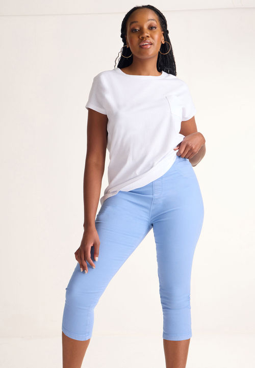 Womens Kate Light Blue Crop...