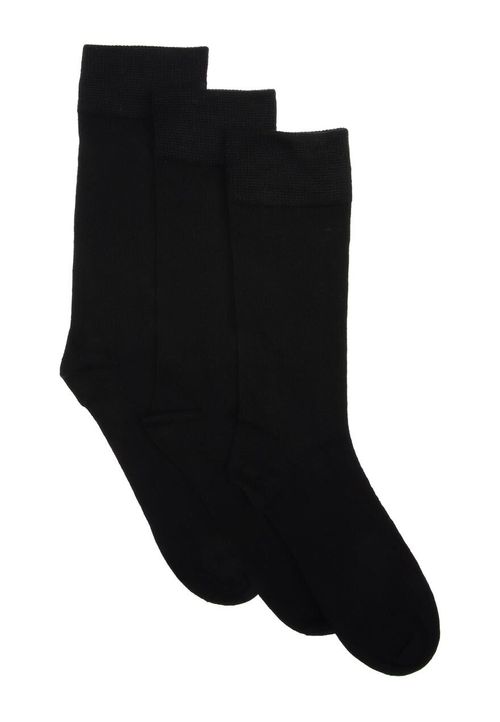 Mens 3pk Plain Black Super...