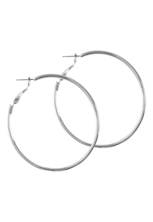 Womens Silver Medium Hoop...