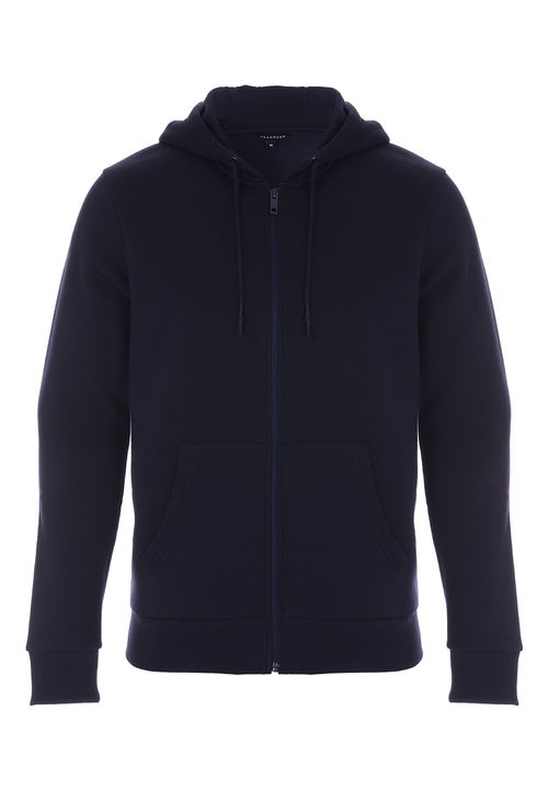 Mens Navy Zip Thru Hoody