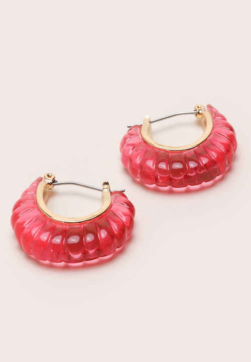 Womens Pink Resin Hoop...