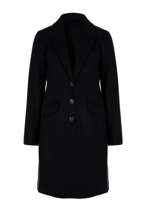 Womens Black Longline Coat