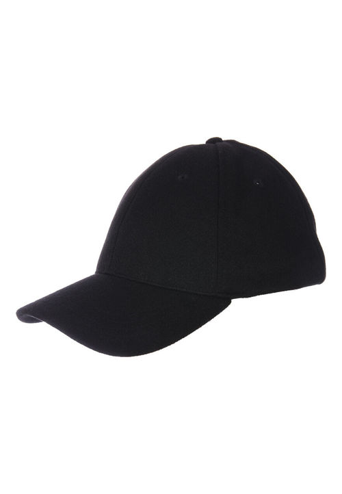 Mens Black Felt Baseball Cap