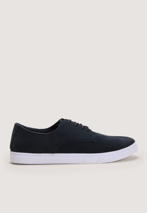 Mens Navy Lace Up Microfibre...