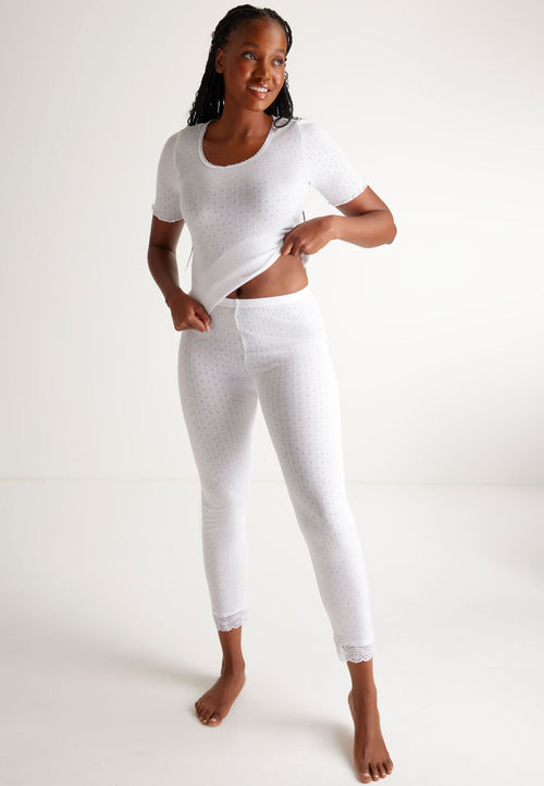 Womens Plain White Thermal...