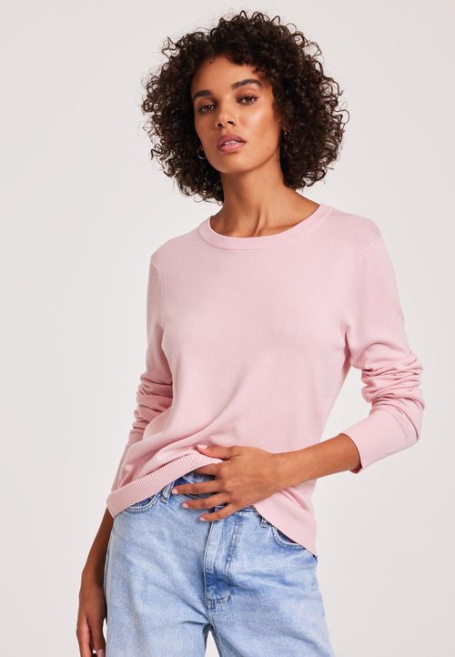 Womens Pale Pink Crew Neck...