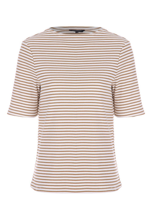 Womens Brown Stripe Boatneck...