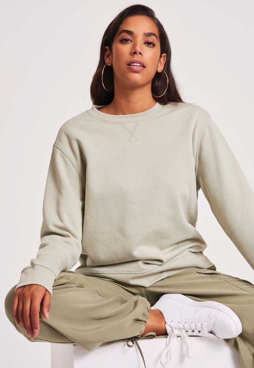 Womens Sage Crew Neck Casual...