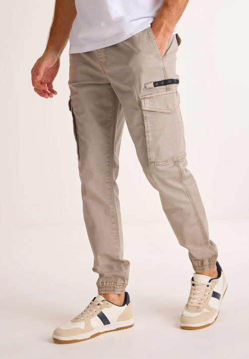 Mens Light Grey Cargo Cuff...