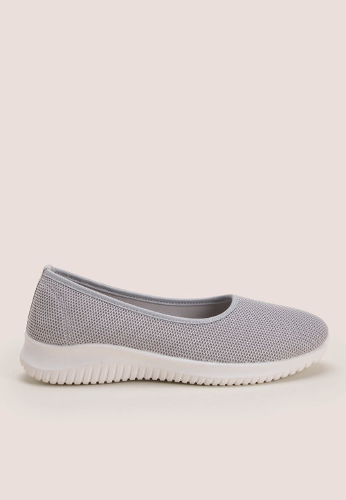 Womens Plain Grey Slip On...