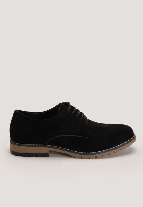 Mens Black Suedette Brogue...